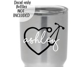 Nursing Monogram Vinyl Decal - Stethoscope Car Sticker - Nurses Gift- Nurse Gifts, Nurse Decal Thank you nurses, Nurse thank you, Nurse viny