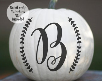 Pumpkin Monogram Decal Vinyl Decal Small Decal Pumpkin Decor Halloween Holiday Decor Fall Porch Decal Fall Porch Decor Curb DECAL ONLY