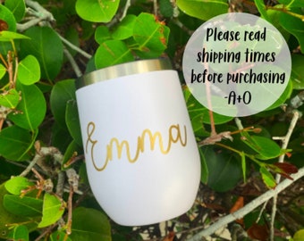 Stainless Steel Stemless Wine Tumblers/Bridesmaid Gift/Stainless Steel Double Wall Insulated Wine Tumblers/Bachelorette Party/Bridal Party