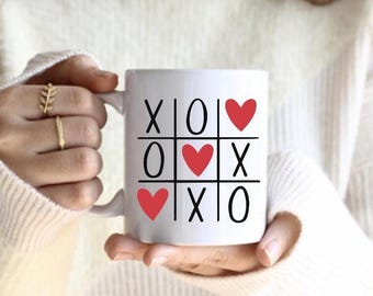 Valentine's XOXO Conversation Hearts Mug, Valentines Day Coffee Mug, 15 oz Mug, Pink Hearts Coffee Mug, Valentines Kitchen,Gift for Her, Mug