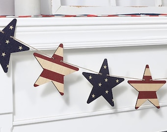Guirlande du 4 juillet, guirlande patriotique, décoration du 4 juillet, décoration américaine, bannière de juillet, cadeaux patriotiques, guirlande du 4 juillet, décoration de guirlande, jour du souvenir