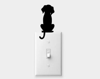 Dog Light Switch Decal-Lightswitch Sleeping Kitten Decal-Light Switch Cover decor- Light Switch Decal- Dog lover- Dog Decal- Dog sticker