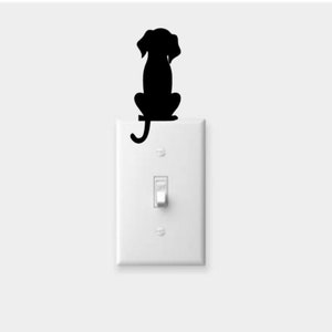 Dog Light Switch Decal-Lightswitch Sleeping Kitten Decal-Light Switch Cover decor- Light Switch Decal- Dog lover- Dog Decal- Dog sticker