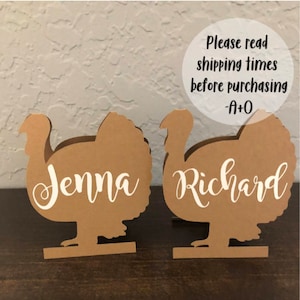 Turkey Placecards,Thanksgiving Table Setting, Turkey Name Cards, Turkey Shape, Thanksgiving Decor,Thanksiginvg place cards, turkey cut out