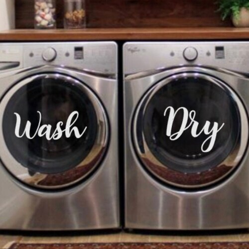 Wash & Dry Decals for Washers and Dryers Laundry Room Decor Etsy