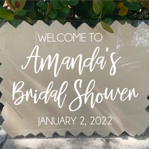 Bridal Shower Sign, Shower Welcome Sign, Back Painted Acrylic, bridal shower welcome sign, Bridal Shower sign, Custom Bridal Shower, Bridal
