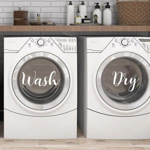Set of 2 decals, wash and dry decal for washer and dryer, vinyl lettering, laundry, laundry decal, laundry room, decor, vinyl, sticker,