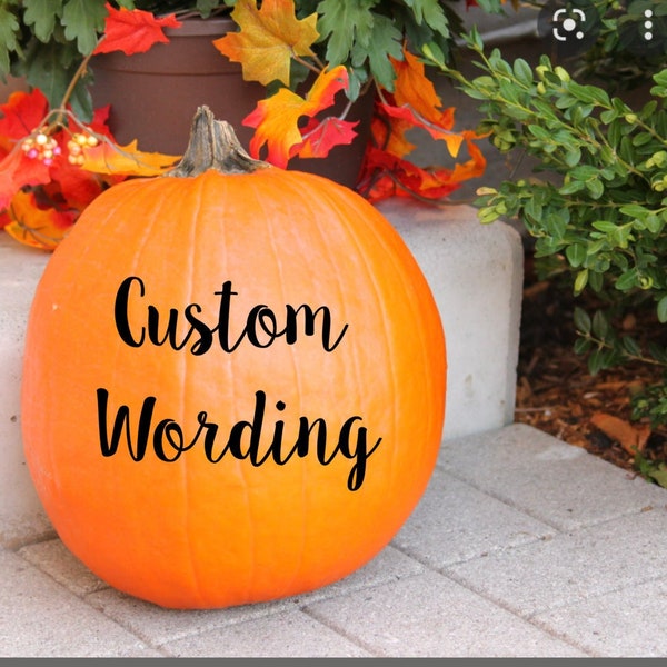 Custom Decal for Pumpkin, Custom Stickers for Pumpkins, Vinyl Name Decals for Pumpkins, Personalised Pumpkin Decal Only, Pumpkin Decal