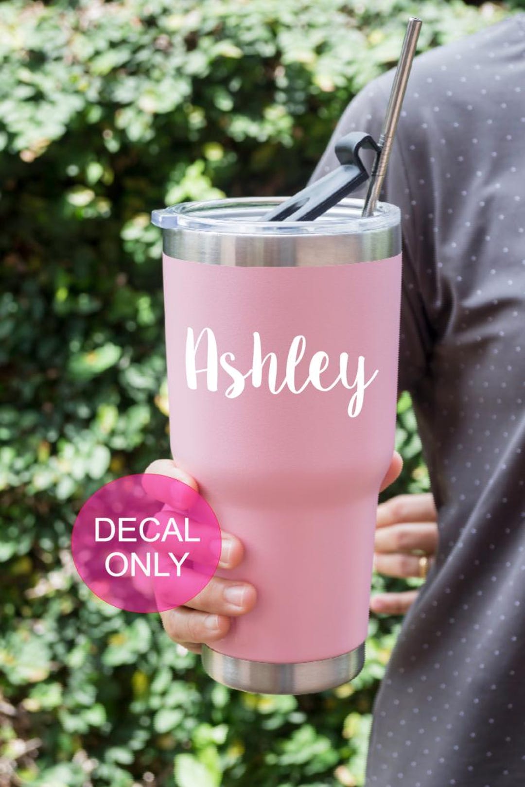 Personalized Name Vinyl Decal for 40oz Tumbler Water Cup Custom Vinyl ...