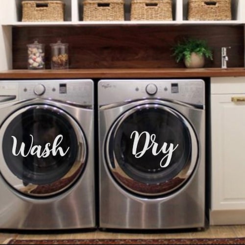 Set of 2 Decals Wash and Dry Decal for Washer and Dryer Etsy