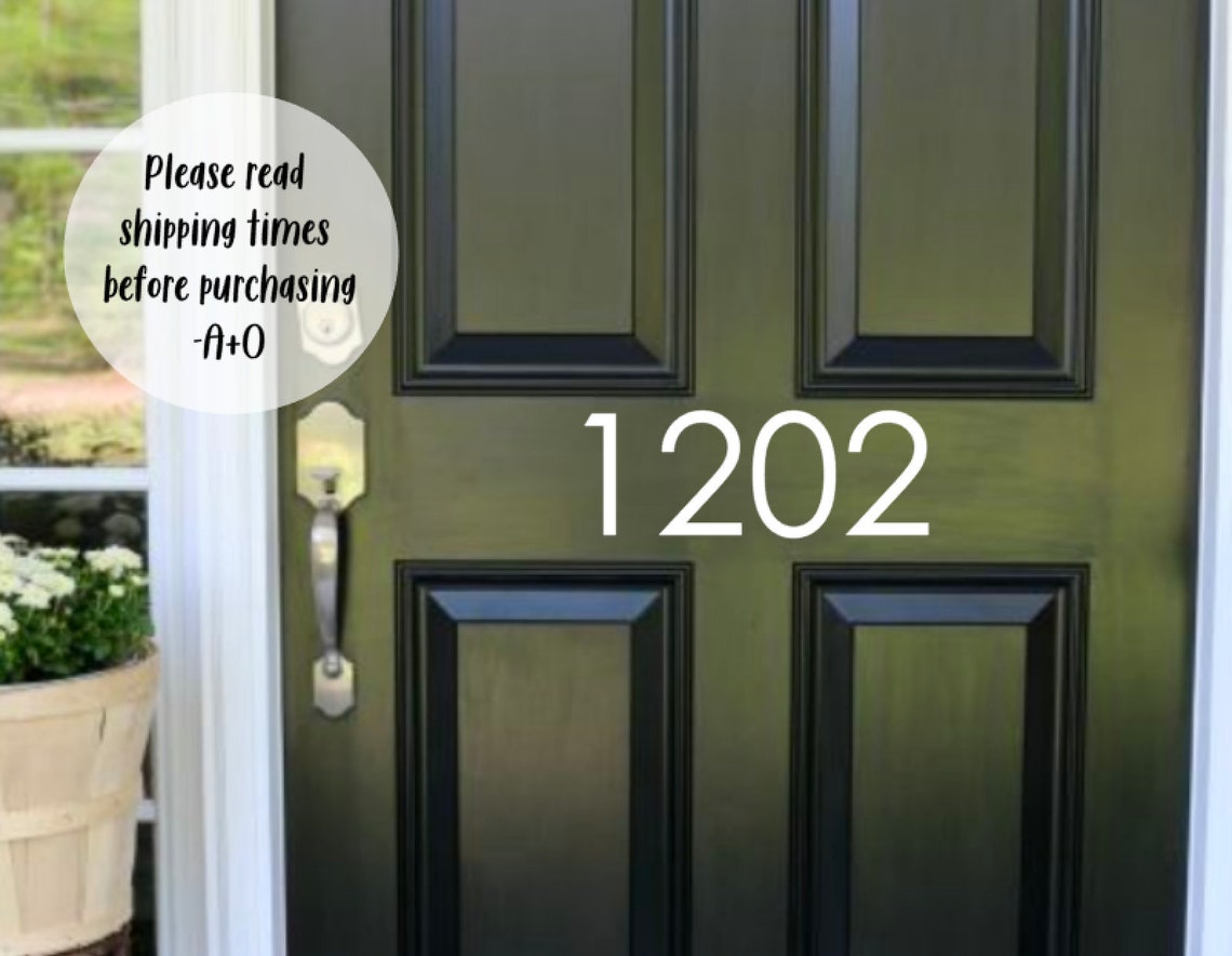 Front Door Number Decal Vinyl Number Door Decal Custom House Etsy