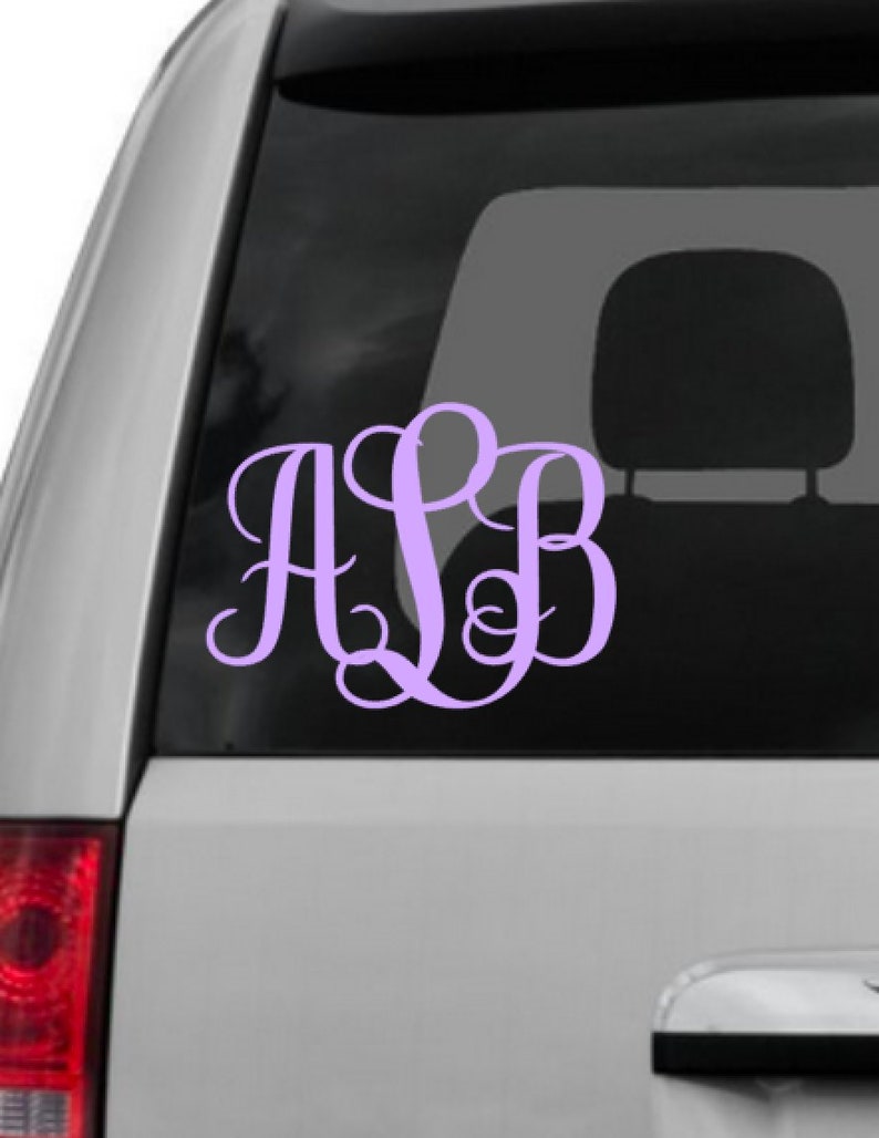 Car Decal Monogram Car Decal Car Stickers Monogrammed Etsy