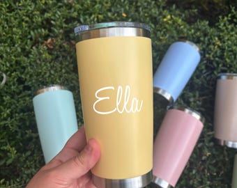 Custom Logo Tumblers: 20 oz Stainless Steel Corporate Gifts ,Vacation Trip Cup, Engraved Custom Logo Tumbler, Birthday Trip Cruise Cup,