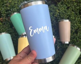 Personalized 20OZ Stainless Steel Travel Mug,Vacation Trip Cup, Engraved Custom Logo Tumbler, Birthday Trip Cruise Cup, Friend Gift,Coworker