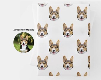 Custom Wrapping Paper Using Pet Photo Personalized Dog Christmas Wrapping Paper Cat Gift Wrapping Pet Gift Wrap Birthday Wrapping Paper