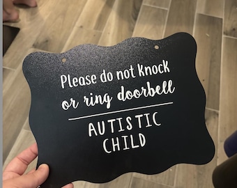No Soliciting Sign, Do not ring the door bell, Do not knock sign, dogs will bark, door sign, farmhouse, custom sign,Disabled child