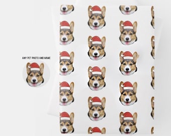 Custom Wrapping Paper Using Pet Photo Personalized Dog Christmas Wrapping Paper Cat Gift Exchange Pet Gift Wrap Christmas Wrapping Paper