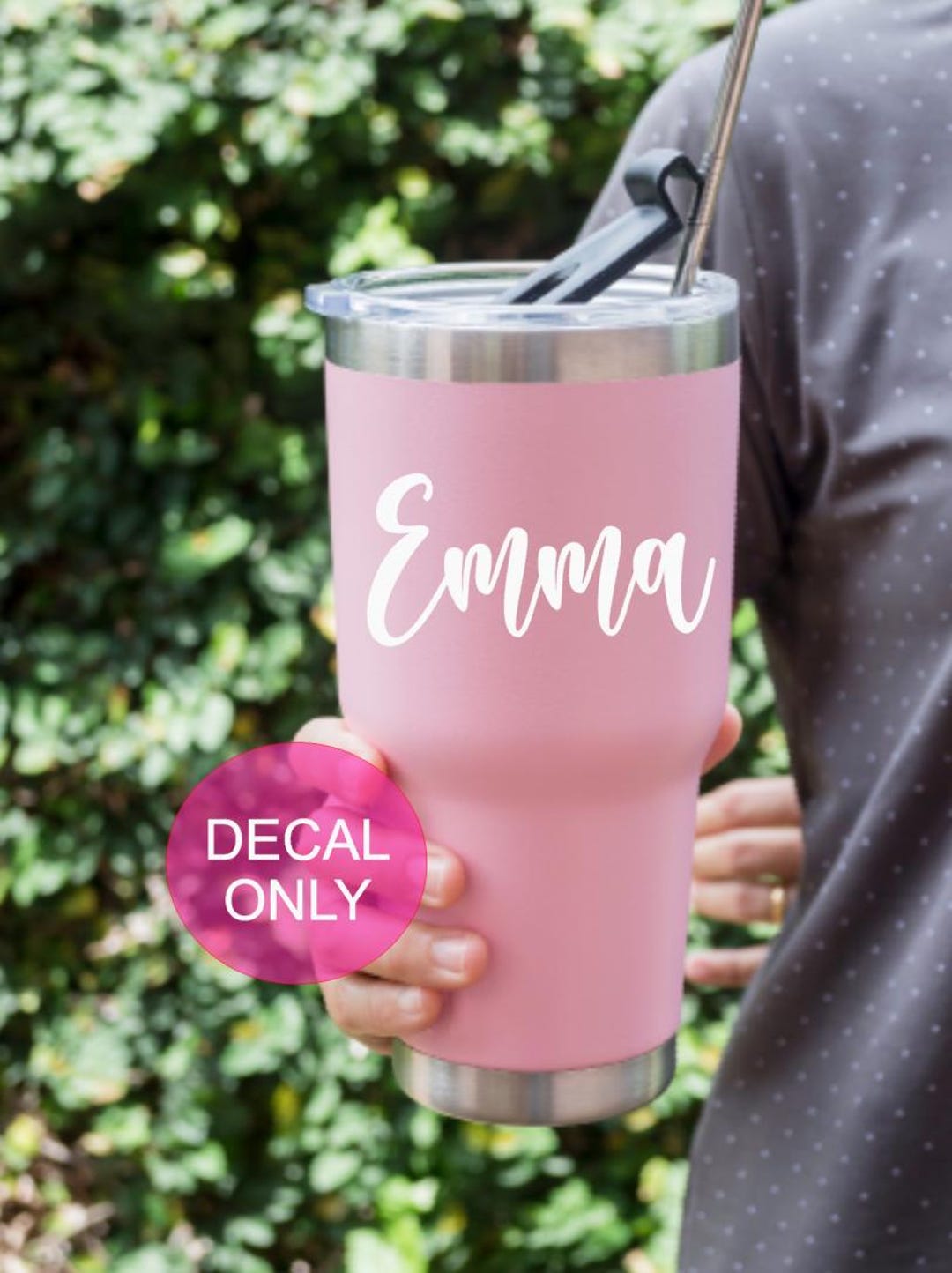 Personalized Name Vinyl Decal for 40oz Tumbler Water Cup Custom Vinyl ...