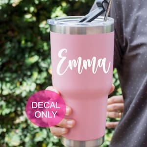 Personalized Name Vinyl Decal for 40oz Tumbler Water Cup Custom Vinyl ...