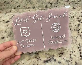 Lets get social business signs, social media sign, custom acrylic sign, small business acrylic sign, small business sign, acrylic signs