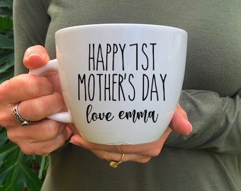 Happy first mothers day, first mothers day gift, happy first mothers day, mothers day, new mama. new mom gift, new mom coffee mug, new mom