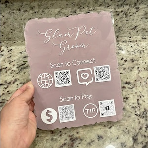 Custom social media sign, small business acrylic sign| Multi Q Code™ Business Social Media Sign | Salon Sign | Beauty Sign |Hairdressers