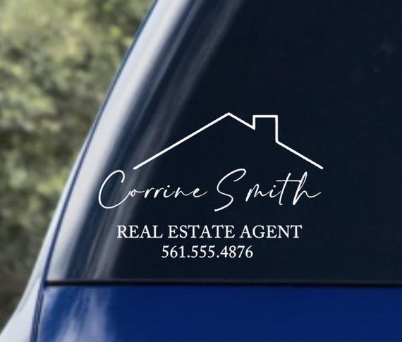 Custom Real Estate Agent Decal | Vinyl Car or Laptop Sticker | Real Estate Marketing Gift | Closing Gift for Agents | Personalized Decal