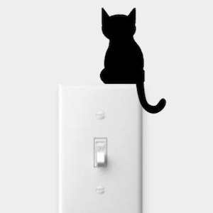 Cat Light Switch Decal-Lightswitch Sleeping Kitten Decal-Light Switch Cover decor- Light Switch Decal- Cat lover- Cat Deca;- Cat sticker