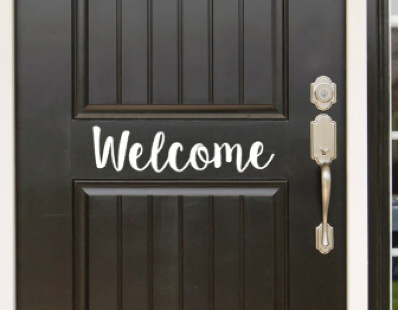 Front Door Welcome Decal Cute Sticker Greeting For Image 0