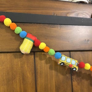Felt Pencil Garland for Back to School, Teacher Desk and Classroom Decor, First Day of School Picture, Great for Kindergarten or 1st Grade