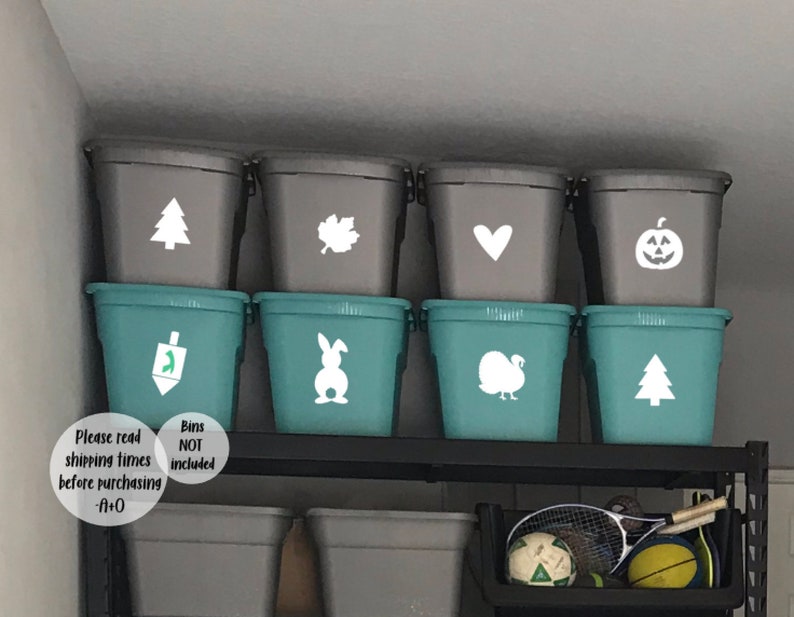 Storage Bin Decal, Holiday Storage Label,Large Storage Tote Decal,Organization,Halloween,Christmas,Easter,Decorations Container, Stoarge image 1