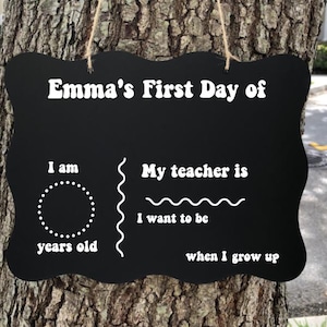 First Day of Kindergarten Sign,First Day of School Sign, 1st Day of Preschool, Back to School Chalkboard, Reusable, First and Last Day Sign