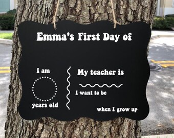First Day of Kindergarten Sign,First Day of School Sign, 1st Day of Preschool, Back to School Chalkboard, Reusable, First and Last Day Sign