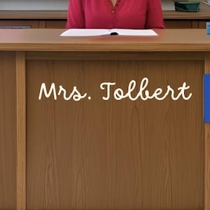 Decal for Classroom Decor Teacher Name Vinyl Decal for Desk or Whiteboard Classroom Door Decal for Teacher Gift Teacher Desk Decal Teacher