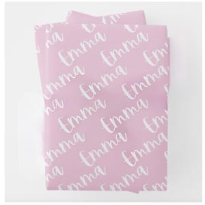 Papier d'emballage personnalisé avec nom personnalisé, Papier d'emballage personnalisé, Cadeaux pour elle, Papier d'emballage pour cadeaux, Emballage cadeau personnalisé, Rouleau d'emballage cadeau image 2