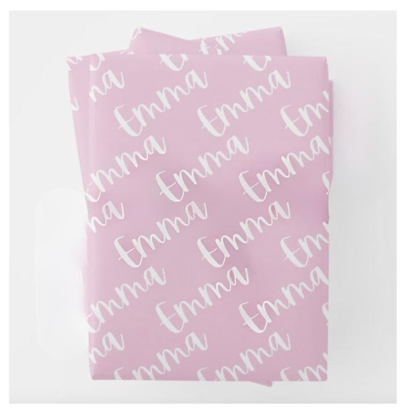 Papier d'emballage personnalisé avec nom personnalisé, Papier d'emballage personnalisé, Cadeaux pour elle, Papier d'emballage pour cadeaux, Emballage cadeau personnalisé, Rouleau d'emballage cadeau image 2