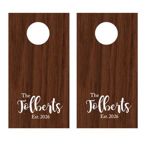 Wedding Sign Decal - Monogram Cornhole Decals Set of Two Cornhole Board Game Decals - Wedding DIY Decals - Wedding Decor Decals Vinyl