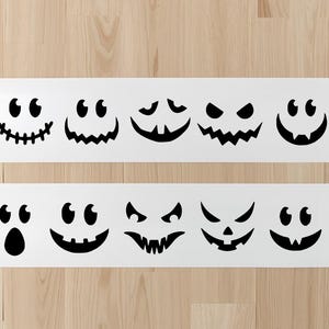 Set of 10 Fall Halloween Vinyl Decals Stickers Pumpkin Jack Lantern Faces Tumbler Decal Laptop sticker Ghost funny cute faces customize fall