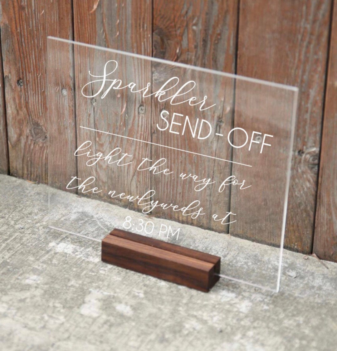 Wedding Send Off Signs Sparkler Send off Acrylic Wedding Sign,lucite Sparkler Send off Acrylic ...