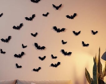 Halloween 3D Wall Bats Assorted Sizes | Bat Decor | Spooky Halloween Wall Decor | Halloween 3D Wall Decal | Party | Gothic