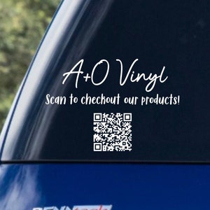 Your website or payment custom scannable code, Custom code car decal, car decal business code,  decal for business. business decal for car