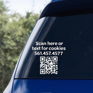 Girl Custom code Square Stickers, Indoor Outdoor Digital Cookie Scannable code Car Sticker,We sell Cookies Decal,Sell Cookies Anywhere