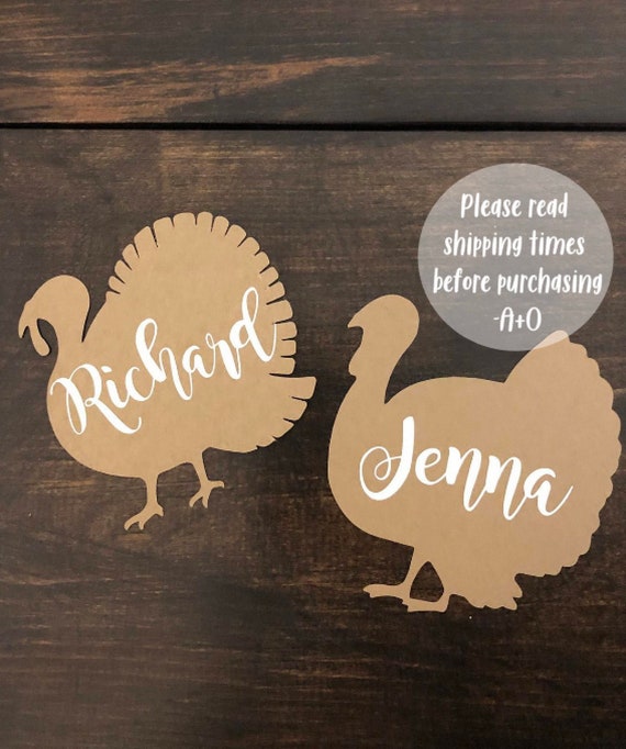 Turkey Placecards,Thanksgiving Table Setting, Turkey Name Cards, Turkey Shape, Thanksgiving Decor,Thanksiginvg place cards, turkey cut out