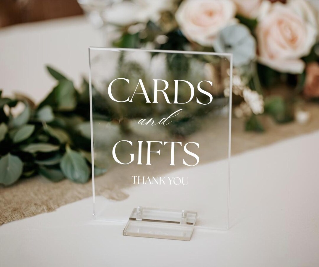 Cards and Gifts Table Sign,acrylic Wedding Sign, Reception Table Signs ...