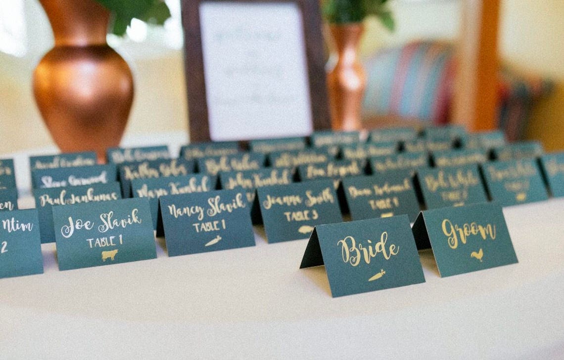 Custom Place Cards Tented Place Card Caligraphy Place Card | Etsy