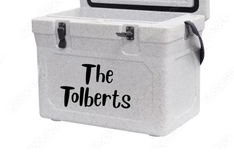 Cooler Decal-Name Decal-Monogrammed Cooler-Boater Gift-cooler Monogram-cooler Decal-Water Cooler Decal-Wedding planning decal image 1