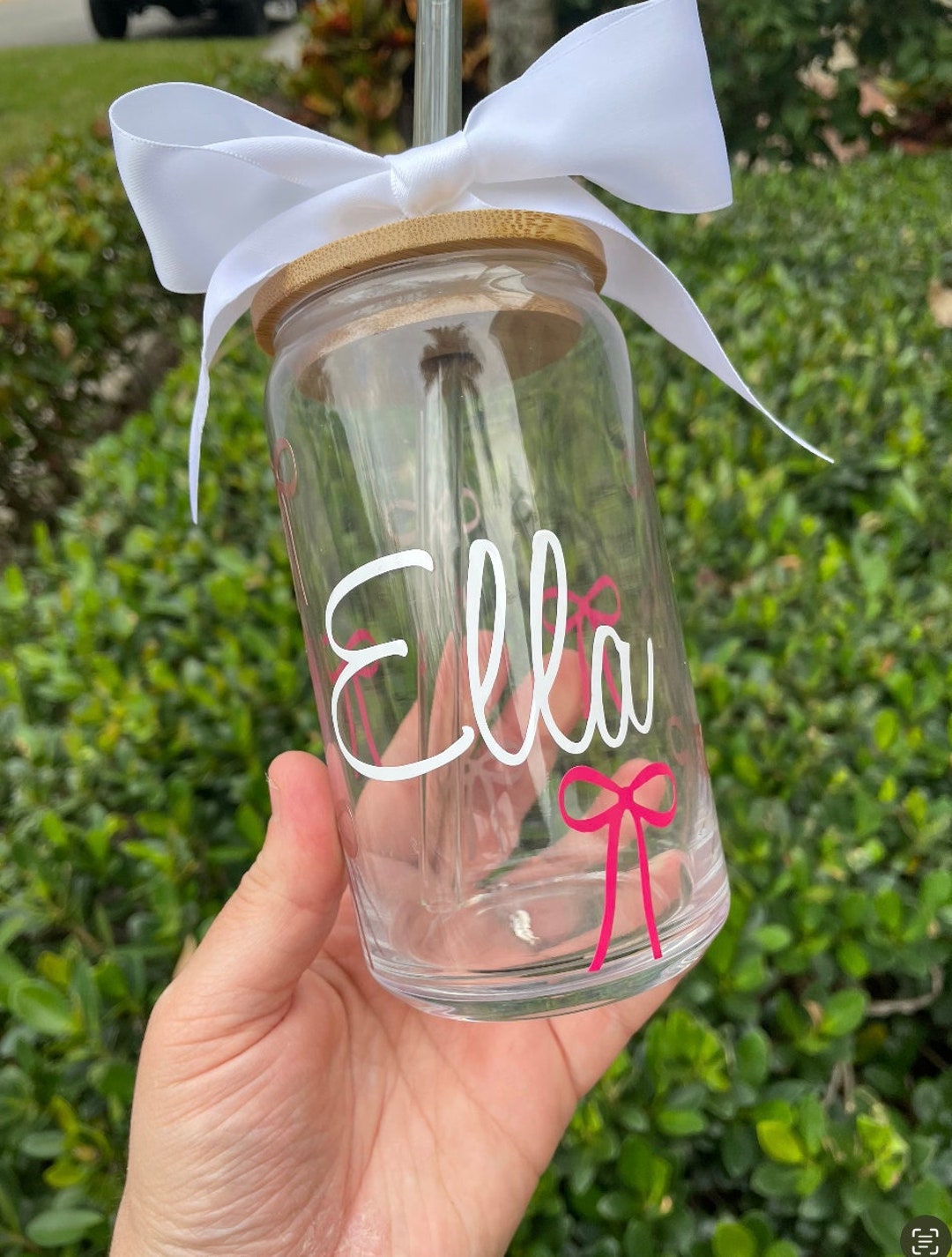 Pink Bow Cup Coquette Bow Glass Cute Bow Glass Valentines Day Cup VDAY ...