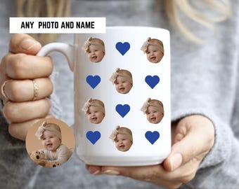 Custom Baby Face Mug, Personalized Baby Face Photo Coffee Mug, Custom Kids Photo Mothers Day Mug, Personalized Photo Mug For Dad