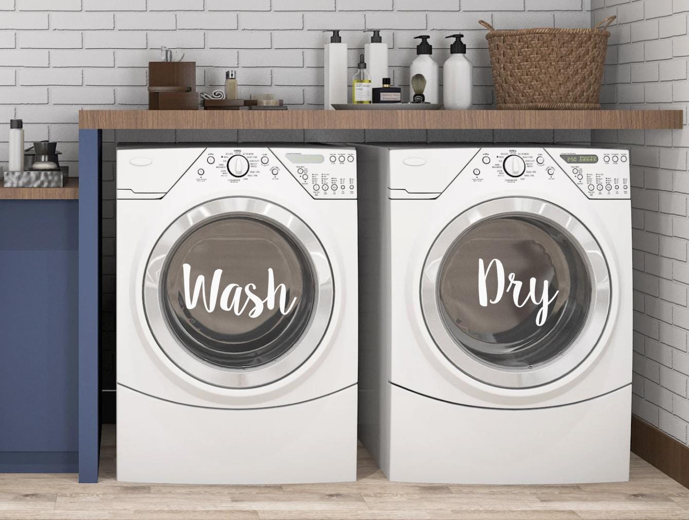 Set of 2 Decals, Wash and Dry Decal for Washer and Dryer, Vinyl ...