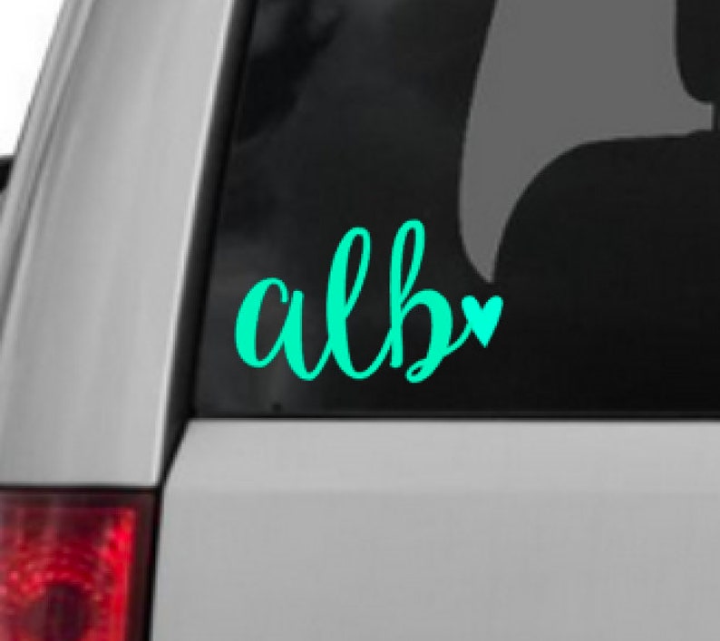 Initials Car Decal, Monogram Car Decal, Initial Decal, Monogram Decal, Tumbler Decal, Locker Decal, Laptop Decal, Car Sticker, Car Decal image 1